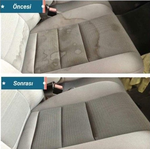 Araç koltuğu yıkama öncesi ve sonrası
